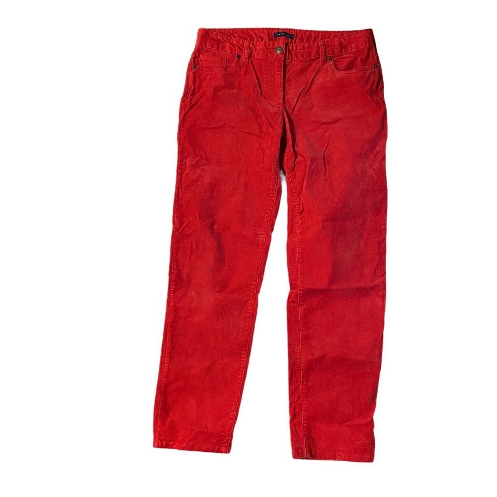 Lands End Women’s Size 8 Red Fit 1 Straight Leg Corduroy Pants Holiday Christmas